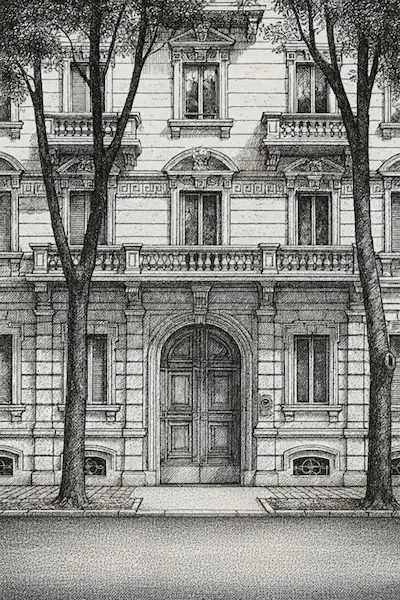 Ingresso dello studio in Via Vincenzo Monti 8, Milano