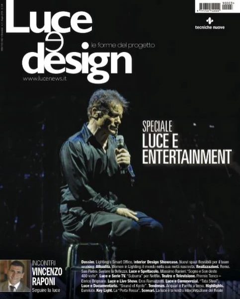 cover of Luce e design, June 2019, “Luce e entertainment” special issue