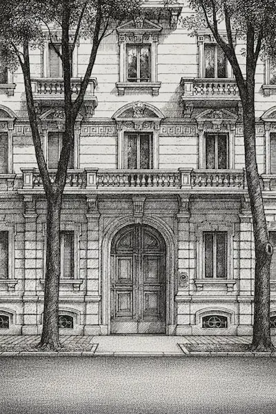 Ingresso dello studio in Via Vincenzo Monti 8, Milano