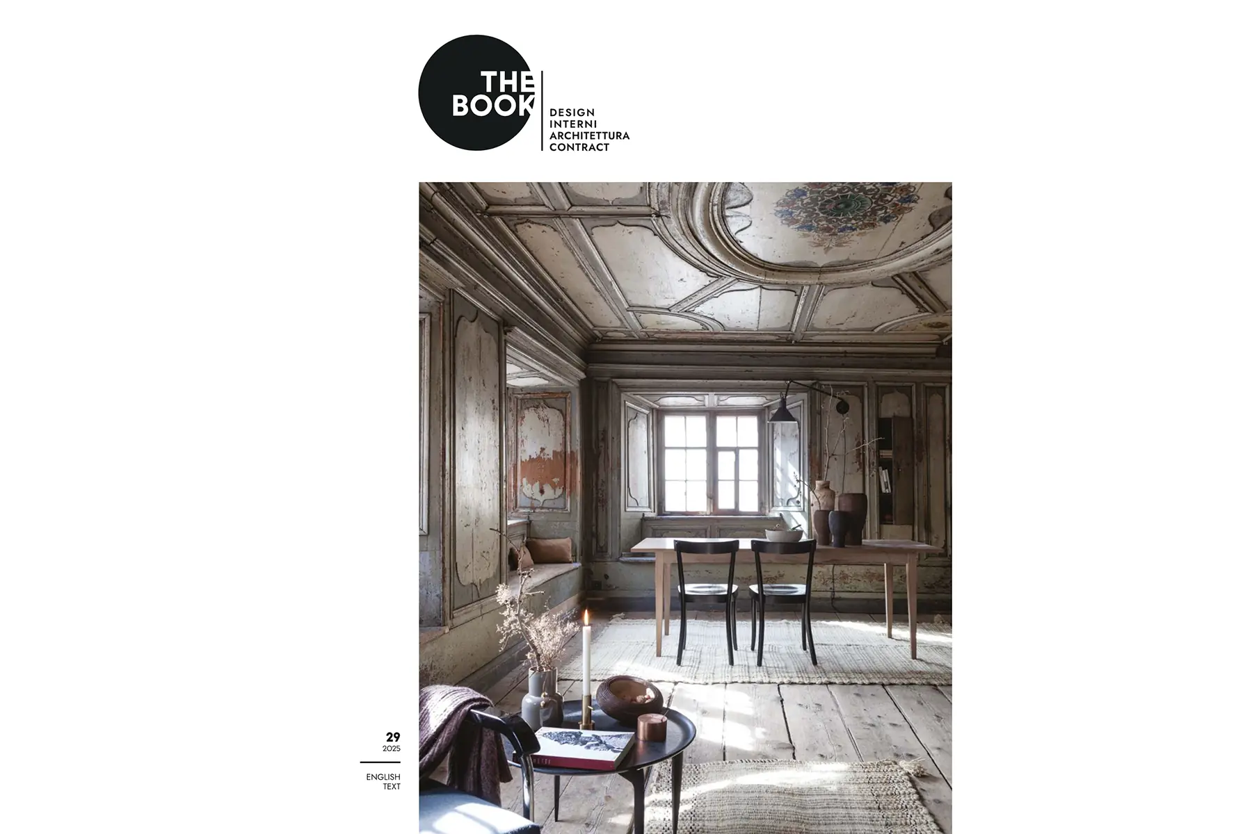 copertina della rivista The Book, design interni architettura contract