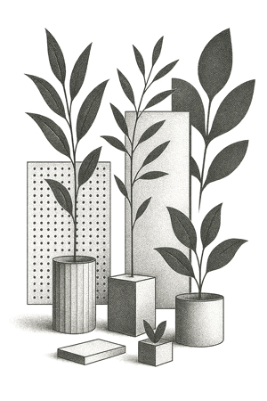 Progetto verde con piante da interno